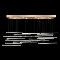 894840-232ST Fine Art Lighting Elevate 54"W Rectangular Pendant with Gold/Crystal Stardust Spires Finish