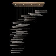 894840-241ST Fine Art Lighting Elevate 62"W Rectangular Pendant with Gold/Ebony Stardust Spires Finish