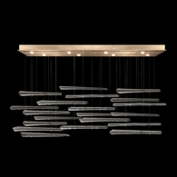 894840-242ST Fine Art Lighting Elevate 54"W Rectangular Pendant with Gold/Ebony Stardust Spires Finish