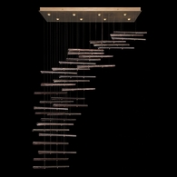 894840-251ST Fine Art Lighting Elevate 62"W Rectangular Pendant with Gold/Meteorite Spires Finish