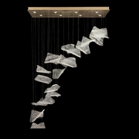 894840-261ST Fine Art Lighting Elevate 54"W Rectangular Pendant with Gold/Frozen Pages Finish