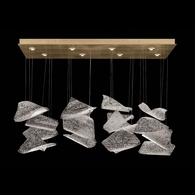 894840-262ST Fine Art Lighting Elevate 54"W Rectangular Pendant with Gold/Frozen Pages Finish