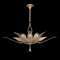 893740-2ST Fine Art Lighting Plume 40"W Oblong Pendant with Gold/Dichroic "Plumes" Finish