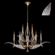 893640-21ST Fine Art Lighting Plume 45"W Round Chandelier with Gold/White "Plumes" Finish