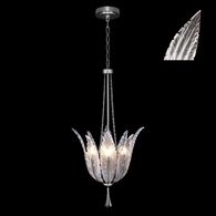 893940-11ST Fine Art Lighting Plume 17.5"W Round Pendant with Silver/White "Plumes" Finish