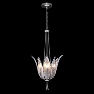 893940-1ST Fine Art Lighting Plume 17.5"W Round Pendant with Silver/Dichroic "Plumes" Finish