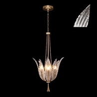 893940-21ST Fine Art Lighting Plume 17.5"W Round Pendant with Gold/White "Plumes" Finish