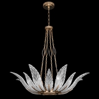 894040-21ST Fine Art Lighting Plume 39"W Round Pendant with Gold/White "Plumes" Finish