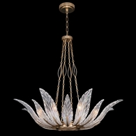 894040-2ST Fine Art Lighting Plume 39"W Round Pendant with Gold/Dichroic "Plumes" Finish