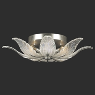 894140-1ST Fine Art Lighting Plume 28"W Round Flush Mount with Silver/Dichroic "Plumes" Finish