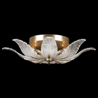 894140-21ST Fine Art Lighting Plume 28"W Round Flush Mount with Gold/White "Plumes" Finish