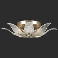 894140-2ST Fine Art Lighting Plume 28"W Round Flush Mount with Gold/Dichroic "Plumes" Finish