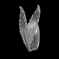 894750-1ST Fine Art Lighting Plume 16"H Sconce with Silver/Dichroic "Plumes" Finish