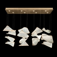 894840-272ST Fine Art Lighting Elevate 54"W Rectangular Pendant with Gold/Blank Pages Finish