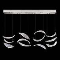 895140-111ST Fine Art Lighting Elevate 51"W Rectangular Pendant with Silver/Dichroic "Plumes" Finish