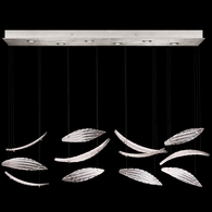 895140-121ST Fine Art Lighting Elevate 51"W Rectangular Pendant with Silver/White "Plumes" Finish