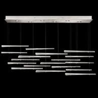 895140-131ST Fine Art Lighting Elevate 59"W Rectangular Pendant with Silver/Crystal Stardust Spires Finish