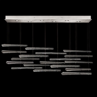 895140-141ST Fine Art Lighting Elevate 59"W Rectangular Pendant with Silver/Ebony Stardust Spires Finish