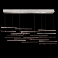 895140-151ST Fine Art Lighting Elevate 59"W Rectangular Pendant with Silver/Meteorite Spires Finish