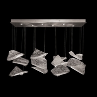 895140-161ST Fine Art Lighting Elevate 50"W Rectangular Pendant with Silver/Frozen Pages Finish
