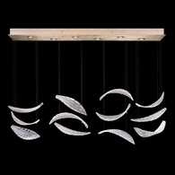 895140-211ST Fine Art Lighting Elevate 51"W Rectangular Pendant with Gold/Dichroic "Plumes" Finish