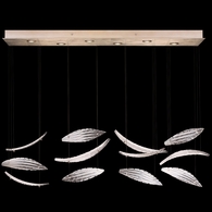895140-221ST Fine Art Lighting Elevate 51"W Rectangular Pendant with Gold/White "Plumes" Finish