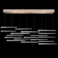 895140-231ST Fine Art Lighting Elevate 59"W Rectangular Pendant with Gold/Crystal Stardust Spires Finish
