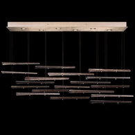 895140-251ST Fine Art Lighting Elevate 59"W Rectangular Pendant with Gold/Meteorite Spires Finish