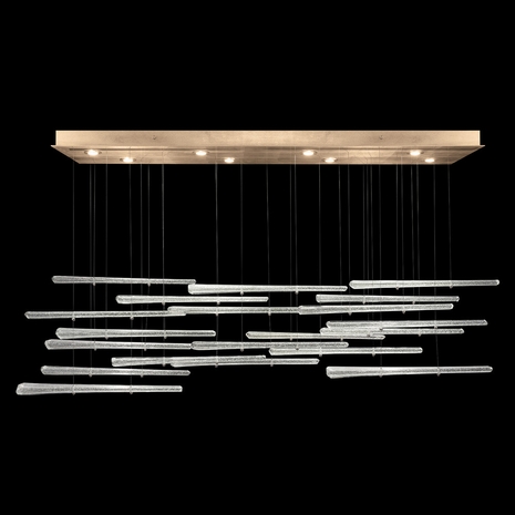 894840-232ST Fine Art Lighting Elevate 54"W Rectangular Pendant with Gold/Crystal Stardust Spires Finish