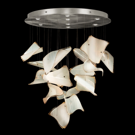 895840-172ST Fine Art Lighting Elevate 32"W Round Pendant with Silver/Blank Pages Finish