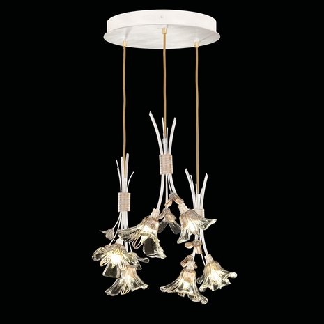 916540-3ST Fine Art Lighting Azu 22"W Round Pendant with White Gesso Finish