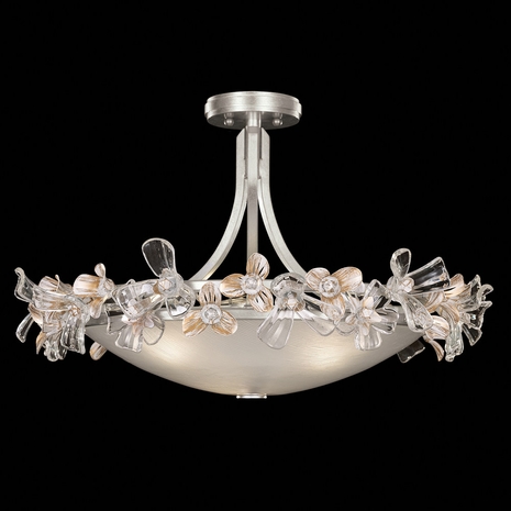 915540-1 Fine Art Lighting Azu 25.25"W Flush Mount with Silver Leaf Finish