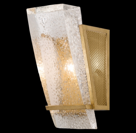 890750-22 Fine Art Lighting Crownstone 13"H Sconce with Gold w/Metal Mesh Inserts Finish