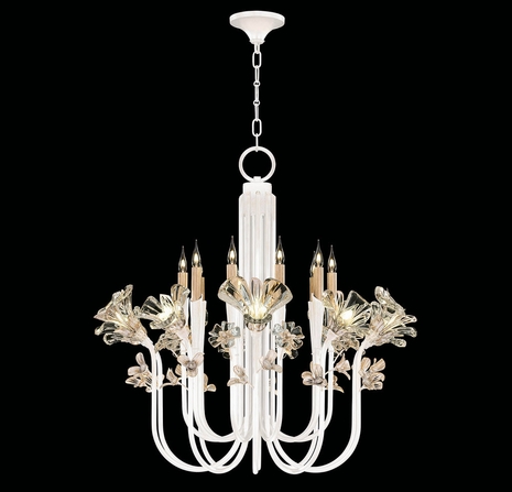 915140-3 Fine Art Lighting Azu 35.5"W Round Chandelier with White Gesso Finish
