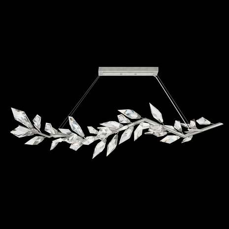 914640-1 Fine Art Lighting Foret 72"W Linear Pendant with Silver Leaf Finish