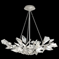 907840-1 Fine Art Lighting Foret 35.5"W Round Pendant with Silver Leaf Finish