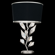 908010-11 Fine Art Lighting Foret 30"H Table Lamp with Silver Leaf w/Black Fabric & Silver Inner Lining Shade Finish