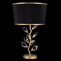 908010-21 Fine Art Lighting Foret 30"H Table Lamp with Gold Leaf w/Black Fabric & Gold Inner Lining Shades Finish