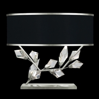 908510-11 Fine Art Lighting Foret 21.5"H LSF Table Lamp with Silver Leaf w/Black Fabric & Silver Inner Lining Shade Finish