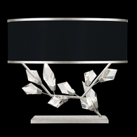 908610-11 Fine Art Lighting Foret 21.5"H RSF Table Lamp with Silver Leaf w/Black Fabric & Silver Inner Lining Shade Finish