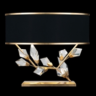 908610-21 Fine Art Lighting Foret 21.5"H RSF Table Lamp with Gold Leaf w/Black Fabric & Gold Inner Lining Shades Finish