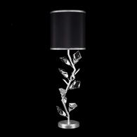 908815-11 Fine Art Lighting Foret 35.5"H Console Lamp with Silver Leaf w/Black Fabric & Silver Inner Lining Shade Finish