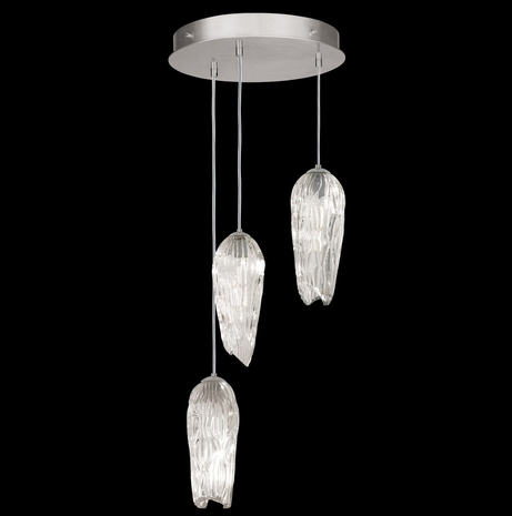 911840-1ST Fine Art Lighting Las Olas 17.5"W Round Pendant with Silver Finish