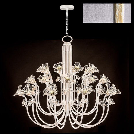 918640-1ST Fine Art Lighting Azu 56.5"W Round Chandelier with Silver Leaf Finish