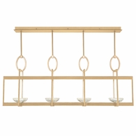 895540-2ST Fine Art Lamps 8 Light Delphi 61" Linear Pendant with Gold Finish