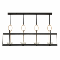 895540-3ST Fine Art Lamps 8 Light Delphi 61" Linear Pendant with Black Finish