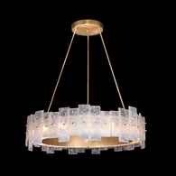 910340-2 Fine Art Lighting Lunea 33"W Round Pendant with Gold Finish