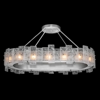 910540-1 Fine Art Lighting Lunea 44"W Oblong Pendant with Silver Finish