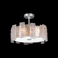 910640-1 Fine Art Lighting Lunea 22"W Round Semi-Flush Mount with Silver Finish