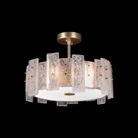 910640-2 Fine Art Lighting Lunea 22"W Round Semi-Flush Mount with Gold Finish
